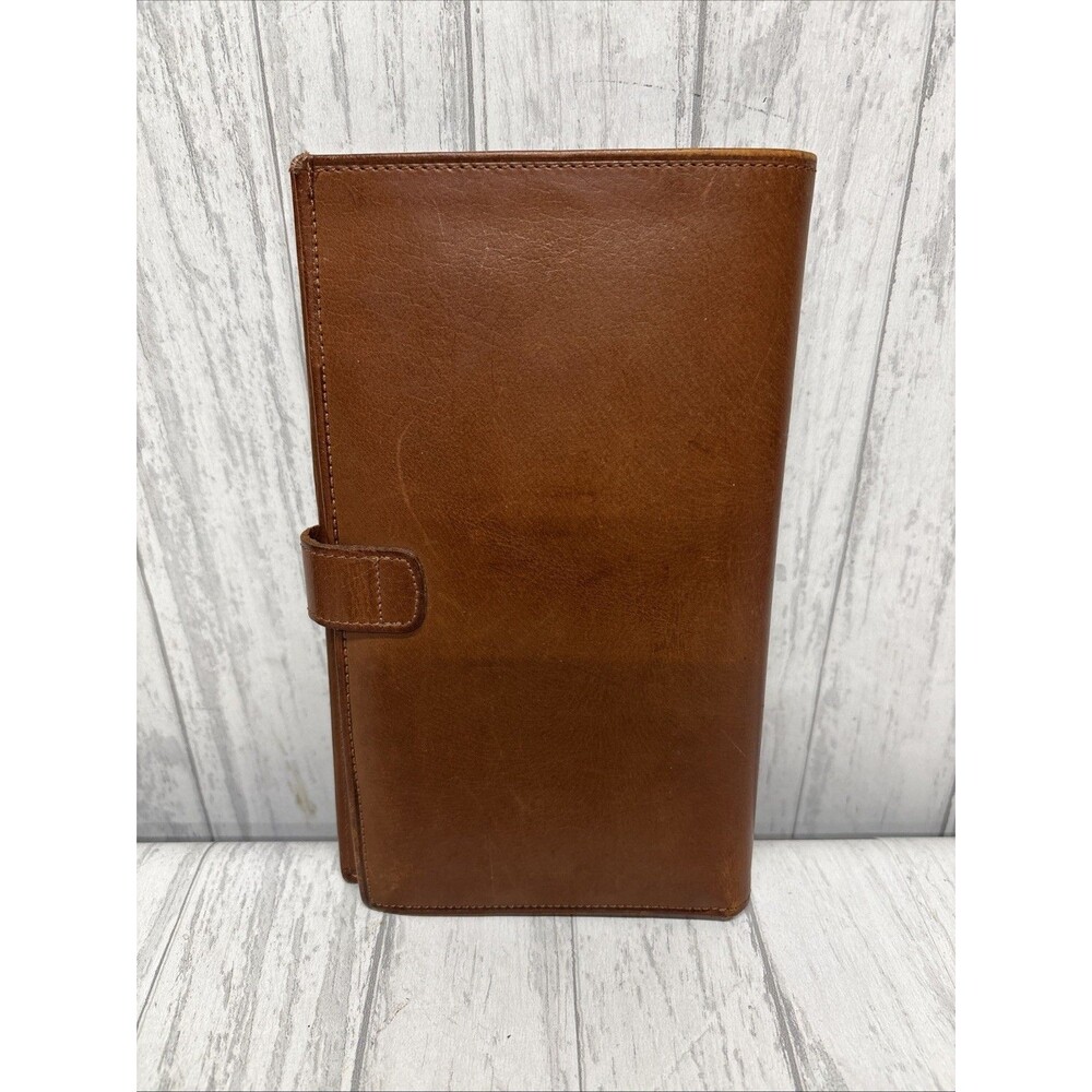Vintage Brown Leather Coach Checkbook Wallet EUC - Picture 2 of 7